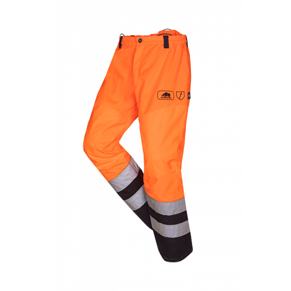 SIP PROTECTION - Pantalon de debroussaillage Greenkeeper Vent Flash orange fluo côté