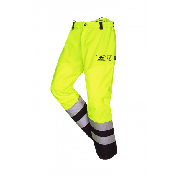 SIP PROTECTION - Pantalon de debroussaillage Greenkeeper Vent Flash jaune fluo côté